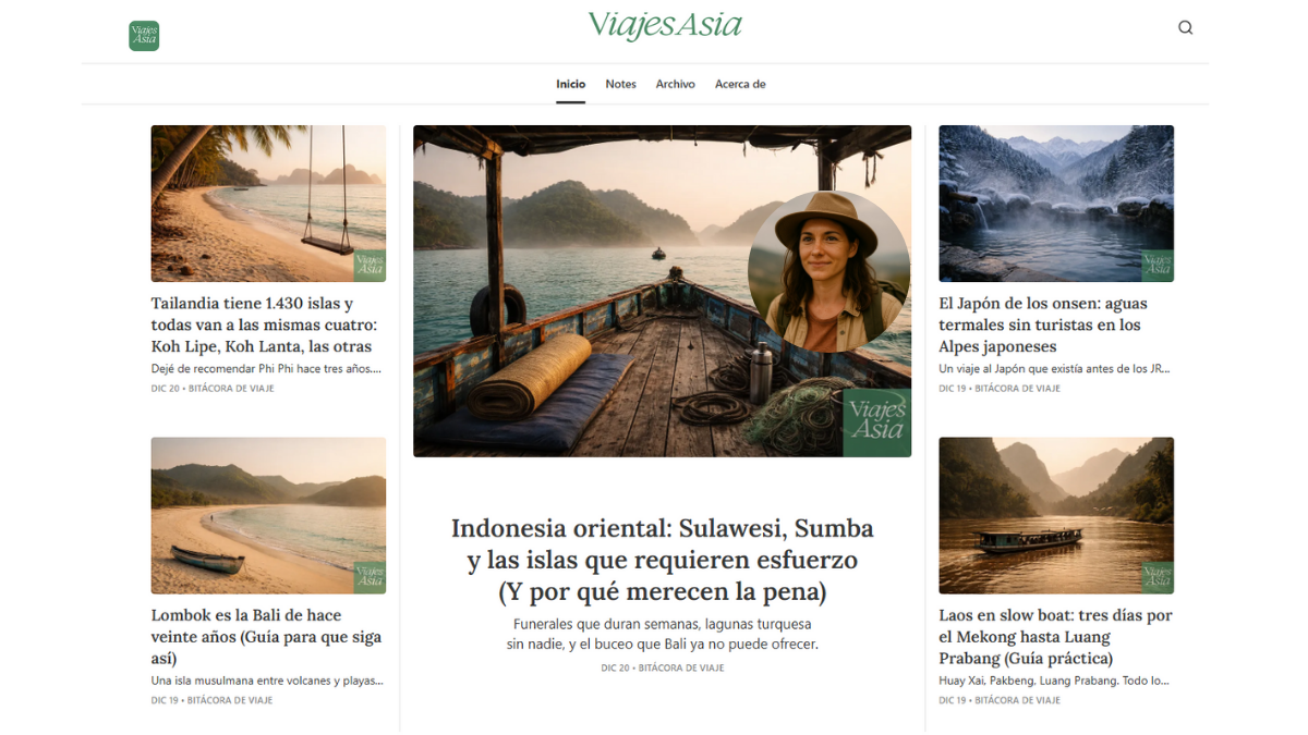 Viajes Asia travel blog homepage
